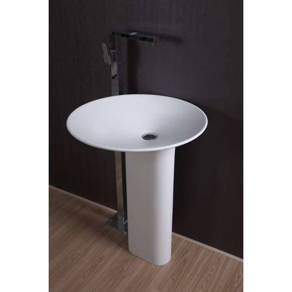 ADM Bathroom 23'' Tall Resin Circular Pedestal Bathroom Sink Wayfair